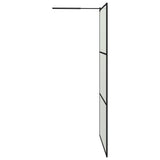 Walk-in Shower Wall with Shelf Black 115x195 cm ESG Glass&Aluminium 3185485