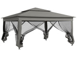 3 x 3 Pop Up Gazebo, Double-roof Garden Tent with Netting and Carry Bag, Party Event Shelter for T3398P314749