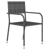 Garden Dining Set Grey, Black PE Rattan, Steel, Glass Medium 3099595