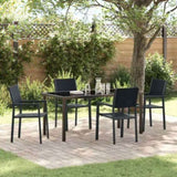 Garden Dining Set 5 pcs Black Powder-Coated Steel 3379152