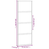 Sliding Door Black 76x205 cm Tempered Glass and Aluminium 155219