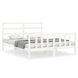 Bed Frame without Mattress White 160x200 cm Solid Wood Pine 3191917