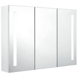 LED Bathroom Mirror Cabinet 89x14x62 cm Shining White 326531