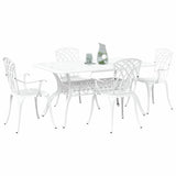 Garden Dining Set 5 pcs White Aluminium 3334678