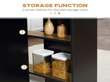 Foldable Dining Table, Extendable Drop Leaf Table with 2-tier Shelves, Small Dinner Table with T3398P344830