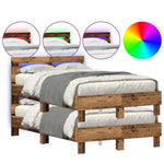 Bed Frame with Headboard Old wood 120 x 200 cm Engineered wood 3333948