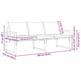 Garden Furniture Light Grey 180 x 72.5 x 71 cm Polyester 42009983