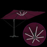 Umbrella with LED Strip Lights Bordeaux Red 286 x 284 x 270 cm 42003325