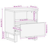 ZNTS Bedside Cabinets 2 pcs 40x33x46 cm Solid Wood Bleached Mango 377473