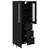 Highboard with Drawer 2 pcs Black Oak Engineered Wood 3416203