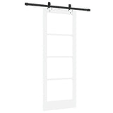 Sliding Door White 78 x 202 cm Solid Pine Wood and Glass 3332272