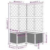 Garden Planter with Trellis Light Grey 80x80x136 cm PP 153276