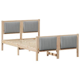 Bed frame Brown and light grey 120 x 200 cm Solid pine wood 878469