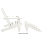 2-Seater Garden Adirondack Chair&Ottoman Fir Wood White 315909