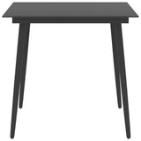Dining Set Black and Brown PE Rattan, WPC, Steel, Glass Standard 3060088