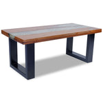 ZNTS Coffee Table Teak Resin 100x50 cm 243467