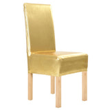 Chair Cover Set of 6 Gold 90% polyester and 10% elastane 133558