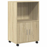 Rolling Cabinet Sonoma Oak 55x40x91 cm Engineered Wood 853184