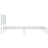 Metal Bed Frame without Mattress with Headboard White 140x200cm 376552