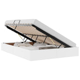Storage Bed with Mattress Pure White 140 x 200 cm Faux leather 3369950