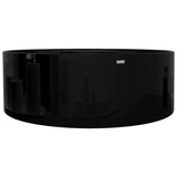 Ceramic Bathroom Sink Basin Faucet/Overflow Hole Black Round 141939