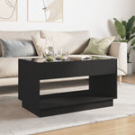 ZNTS Coffee Table with Infinity LED Black 90x50x50 cm 847666