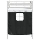 Kids'Loft Bed Frame with Curtains White and Black 90 x 190 cm 42020810