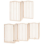 Dog Gate with Door Foldable 15 Panels 750 cm Poplar Wood 3155590