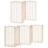 Dog Gate with Door Foldable 15 Panels 750 cm Poplar Wood 3155590