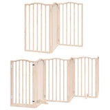 Dog Gate with Door Foldable 15 Panels 750 cm Poplar Wood 3155590