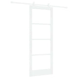 Sliding Door ORKDAL White 83 x 211 cm Solid Pine Wood and Glass 3332084