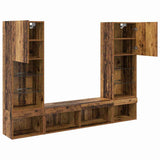 TV Wall Units with LED with LED 5 pcs Old wood Engineered Wood 3403610