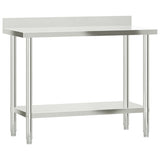 Kitchen Work Table with Overshelf 110x55x150 cm Stainless Steel 3208904