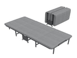 90cm190cm Folding Bed with 6cm Memory Foam Mattress, Adult Single Portable Bed on Wheels, 204kg T6135P516311