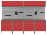Work Cabinet Set with Drawer with Storage Manual 10 pcs Red 3321493