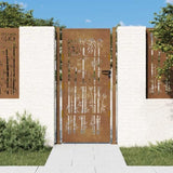 Garden Gate 100x200 cm Corten Steel Bamboo Design 153189