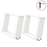 Coffee Table Legs U-Shaped 2 pcs White 50x cm Steel 4012745
