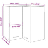 Hanging Corner Cabinet Lyon Old Wood 57x57x60 cm Engineered Wood 856122