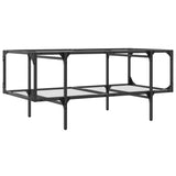 ZNTS Coffee Table with Transparent Glass Top 98.5x50x45 cm Steel 846042