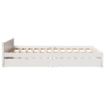 Bed Frame without Mattress White 150x200 cm King Size Solid Wood Pine 3301691