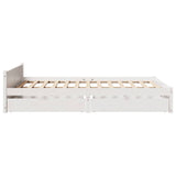 Bed Frame without Mattress White 150x200 cm King Size Solid Wood Pine 3301691