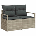 Garden Sofa with Cushion Grey 120 x 62 x 69cm Poly Rattan 42006757