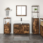 ZNTS 3-Piece Bathroom Furniture Set in Smoked Oak Engineered Wood 3328381