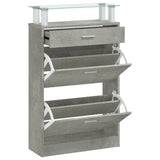 Shoe Cabinet Concrete Grey 63x24x104 cm Engineered Wood 342565