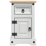 Bedside Table Corona White 35 x 32.5 x 58 cm Solid Pine Wood 42021183