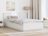 Bed Frame with Headboard White 100 x 200 cm Engineered Wood 3408194