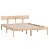 Bed Frame Pine Solid Pinewood Double Durable Bed Frame 810147