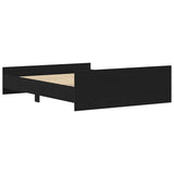 Bed Frame without Mattress Black Oak 150x200 cm Engineered Wood 3329320
