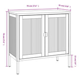 Sideboard Black 70x35x70 cm Glass and Steel 353001
