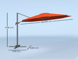 Five-Position Overhanging Parasol - Orange T3398P317792